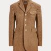 Chaquetas Ralph Lauren con lentejuelas y diseño de espiga para mujer en color marrón Chaquetas Ralph Lauren con lentejuelas y diseño de espiga para mujer en color marrón
