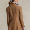 Chaquetas Ralph Lauren con lentejuelas y diseño de espiga para mujer en color marrón Chaquetas Ralph Lauren con lentejuelas y diseño de espiga para mujer en color marrón