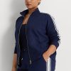 Chaquetas Ralph Lauren de felpa francesa con cremallera completa para mujer en azul marino