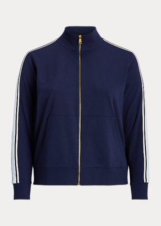 Chaquetas Ralph Lauren de felpa francesa con cremallera completa para mujer en azul marino Chaquetas Ralph Lauren de felpa francesa con cremallera completa para mujer en azul marino