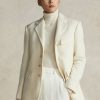 Chaquetas Ralph Lauren de mezcla de lana con diseño de espiga para mujer en color crema Chaquetas Ralph Lauren de mezcla de lana con diseño de espiga para mujer en color crema