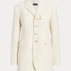 Chaquetas Ralph Lauren de mezcla de lana con diseño de espiga para mujer en color crema Chaquetas Ralph Lauren de mezcla de lana con diseño de espiga para mujer en color crema