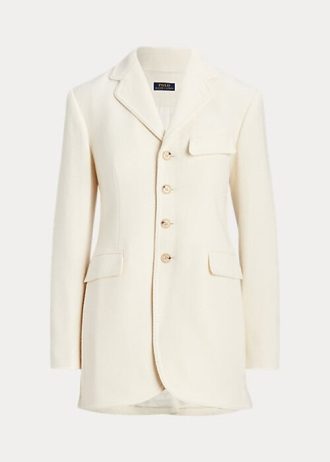 Chaquetas Ralph Lauren de mezcla de lana con diseño de espiga para mujer en color crema Chaquetas Ralph Lauren de mezcla de lana con diseño de espiga para mujer en color crema