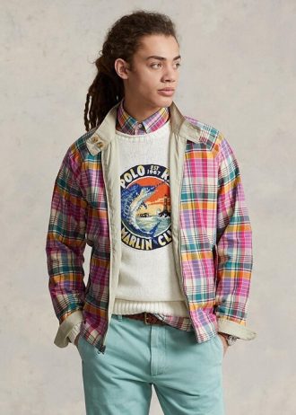 Chaquetas reversibles de sarga de madrás de Ralph Lauren para hombre en gris