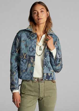 Chaquetas tipo suéter con patchwork de Ralph Lauren para mujer en azul Chaquetas tipo suéter con patchwork de Ralph Lauren para mujer en azul