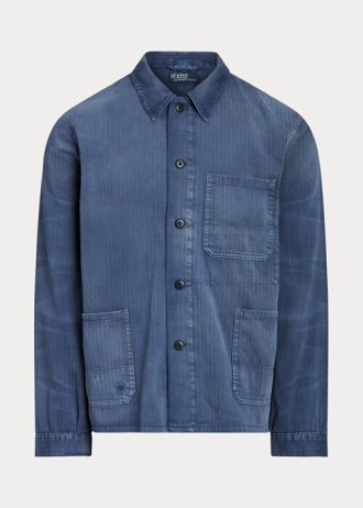 Chaquetas utilitarias de sarga con diseño de espiga de Ralph Lauren para hombre en azul