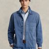 Chaquetas utilitarias de sarga con diseño de espiga de Ralph Lauren para hombre en azul Chaquetas utilitarias de sarga con diseño de espiga de Ralph Lauren para hombre en azul