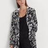 Cortavientos con capucha y estampado floral Ralph Lauren para mujer, color negro y blanco