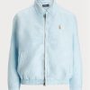 Cortavientos de lino Ralph Lauren azul para mujer Cortavientos de lino Ralph Lauren azul para mujer