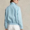 Cortavientos de lino Ralph Lauren azul para mujer Cortavientos de lino Ralph Lauren azul para mujer