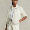 Cortavientos de lino Ralph Lauren blanco para mujer Cortavientos de lino Ralph Lauren blanco para mujer