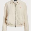 Cortavientos de lino Ralph Lauren blanco para mujer Cortavientos de lino Ralph Lauren blanco para mujer