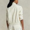 Cortavientos de lino Ralph Lauren blanco para mujer Cortavientos de lino Ralph Lauren blanco para mujer