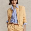 Cortavientos de lino Ralph Lauren para mujer en color caqui