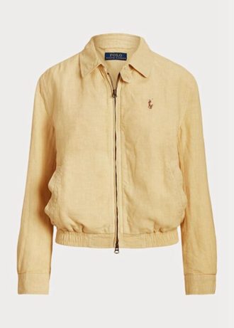 Cortavientos de lino Ralph Lauren para mujer en color caqui