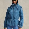 Cortavientos Ralph Lauren azul translúcido plegable para mujer