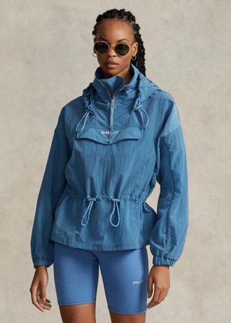 Cortavientos Ralph Lauren azul translúcido plegable para mujer
