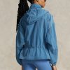 Cortavientos Ralph Lauren azul translúcido plegable para mujer