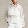 Cortavientos Ralph Lauren translúcido plegable para mujer, color blanco