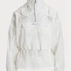 Cortavientos Ralph Lauren translúcido plegable para mujer, color blanco