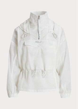Cortavientos Ralph Lauren translúcido plegable para mujer, color blanco