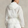 Cortavientos Ralph Lauren translúcido plegable para mujer, color blanco