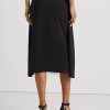 Falda midi de jersey elástico con lazo frontal para mujer de Ralph Lauren, color negro