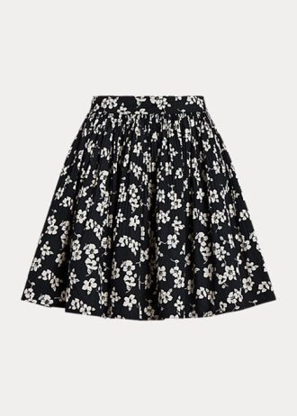 Faldas acampanadas con estampado floral de Ralph Lauren para mujer, en blanco y negro
