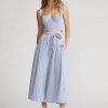 Faldas acampanadas de algodón a rayas Ralph Lauren para mujer, blancas y azules Faldas acampanadas de algodón a rayas Ralph Lauren para mujer, blancas y azules