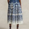 Faldas acampanadas de gasa con cuentas y estampado Ralph Lauren en azul y blanco para mujer