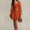 Faldas acampanadas de mezcla de lana merino Ralph Lauren para mujer en color naranja Faldas acampanadas de mezcla de lana merino Ralph Lauren para mujer en color naranja