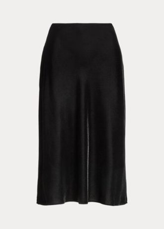 Faldas acampanadas de terciopelo Ralph Lauren negras para mujer