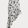 Faldas asimétricas de lino con volantes y estampado floral de Ralph Lauren para mujer en color crema/negro