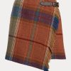 Faldas cruzadas multicolores con flecos y ribete de cuero de Ralph Lauren para mujer