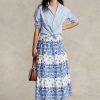 Faldas de algodón con capas y estampado floral de Ralph Lauren para mujer en color azul Faldas de algodón con capas y estampado floral de Ralph Lauren para mujer en color azul