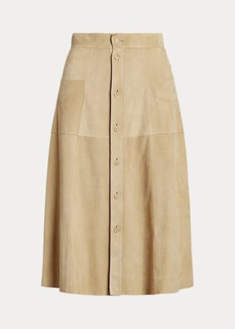 Faldas de ante de cordero Aryiana de Ralph Lauren para mujer en color caqui