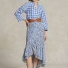 Faldas de crepé con volantes y estampado floral de Ralph Lauren para mujer en azul Faldas de crepé con volantes y estampado floral de Ralph Lauren para mujer en azul