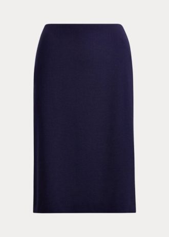 Faldas de crepé de lana elástica Cindy de Ralph Lauren para mujer en azul marino Faldas de crepé de lana elástica Cindy de Ralph Lauren para mujer en azul marino