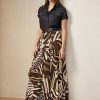 Faldas de gasa de lino con estampado de cebra Liliosa de Ralph Lauren para mujer en marrón Faldas de gasa de lino con estampado de cebra Liliosa de Ralph Lauren para mujer en marrón