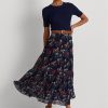 Faldas de georgette arrugadas con estampado floral de Ralph Lauren para mujer Faldas de georgette arrugadas con estampado floral de Ralph Lauren para mujer