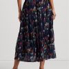 Faldas de georgette arrugadas con estampado floral de Ralph Lauren para mujer Faldas de georgette arrugadas con estampado floral de Ralph Lauren para mujer