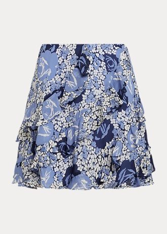 Faldas de georgette con volantes florales de Ralph Lauren para mujer en azul Faldas de georgette con volantes florales de Ralph Lauren para mujer en azul