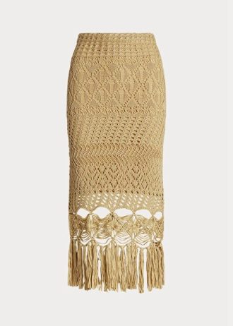 Faldas de macramé con flecos en punto pointelle de Ralph Lauren para mujer en beige Faldas de macramé con flecos en punto pointelle de Ralph Lauren para mujer en beige