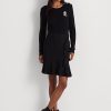Faldas de punto con volantes de Ralph Lauren para mujer, color negro Faldas de punto con volantes de Ralph Lauren para mujer, color negro