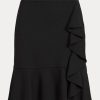 Faldas de punto con volantes de Ralph Lauren para mujer, color negro Faldas de punto con volantes de Ralph Lauren para mujer, color negro