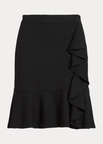 Faldas de punto con volantes de Ralph Lauren para mujer, color negro Faldas de punto con volantes de Ralph Lauren para mujer, color negro
