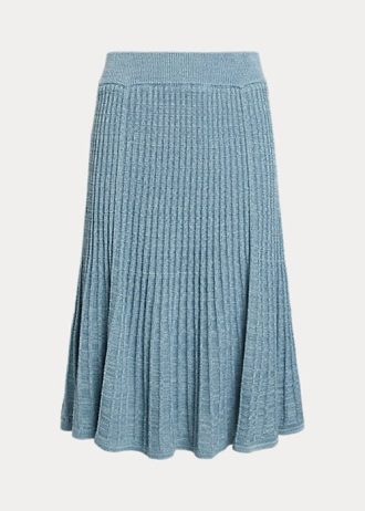 Faldas de punto de lino y algodón Ralph Lauren azules para mujer Faldas de punto de lino y algodón Ralph Lauren azules para mujer