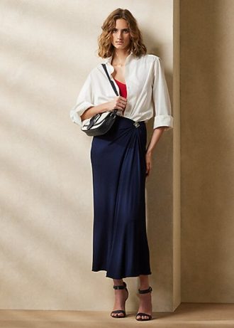Faldas de punto Ralph Lauren Margarethe para mujer en color azul marino