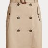 Faldas de sarga microlijadas con cinturón Ralph Lauren beige para mujer Faldas de sarga microlijadas con cinturón Ralph Lauren beige para mujer