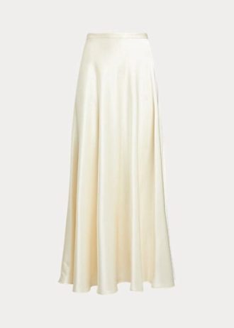 Faldas de satén Ralph Lauren en color crema para mujer